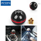 Mugen 5 Speed Red Stripe Carbon Fiber Round Ball Shift Knob for Universal