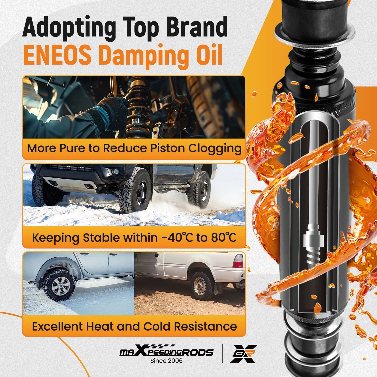 Set of 4 Shock Absorbers for Club Car DS Gas/Electric (1997–2008)