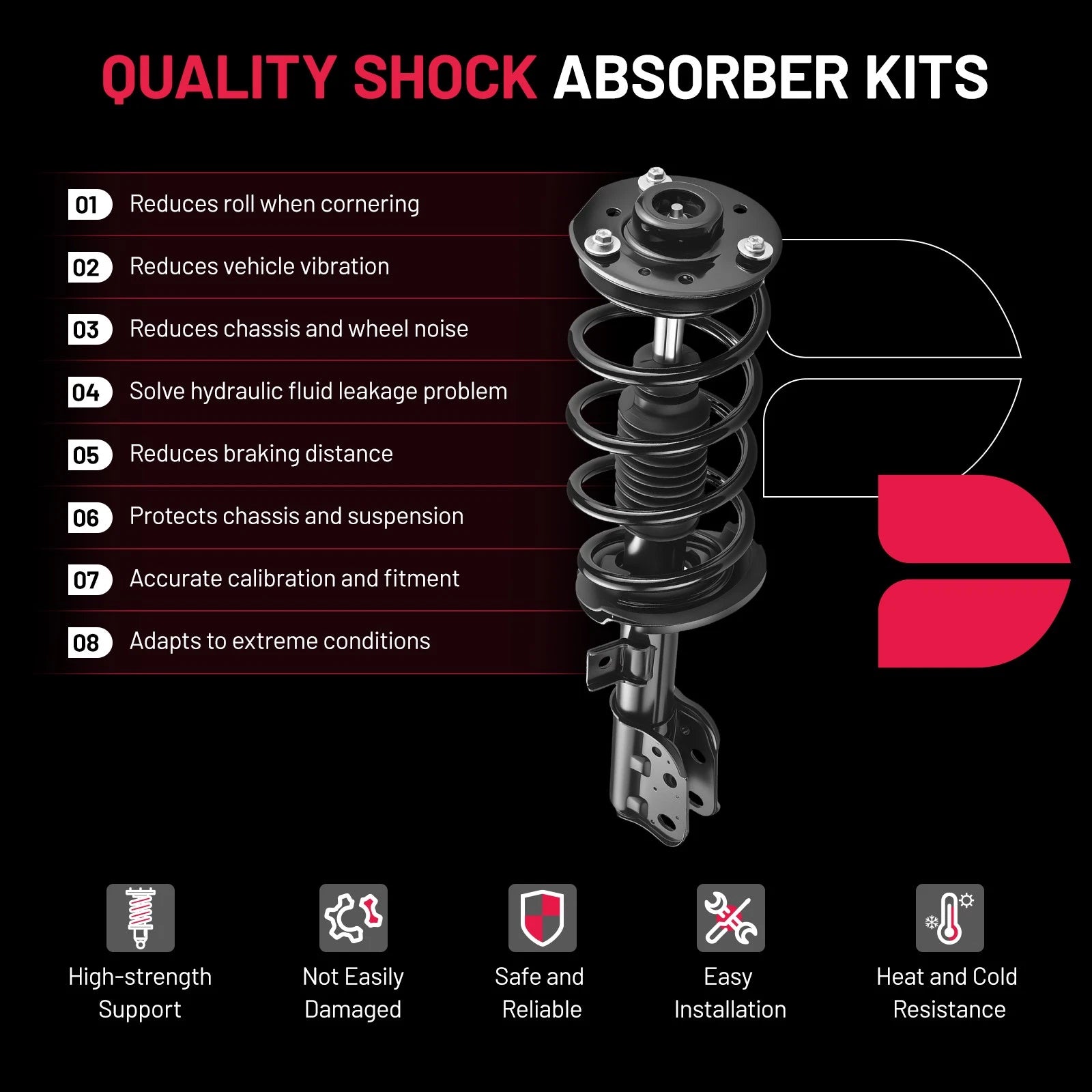 Front Shock Strut Assemblies with Coil Springs for 2013-2017 GMC Terrain