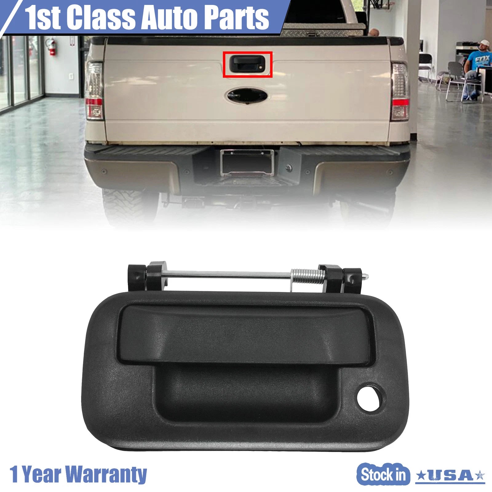 Textured Black Plastic Tailgate Handle for Ford F-150 F-250 F-350 F-450 F-550