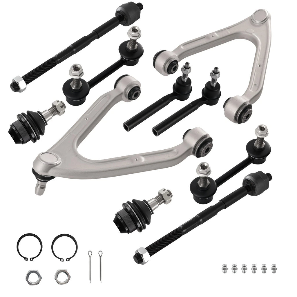 10x Front Control Arms, Ball Joint, Tie Rod, Sway Bar Link for Hummer H3 (2007–2010)