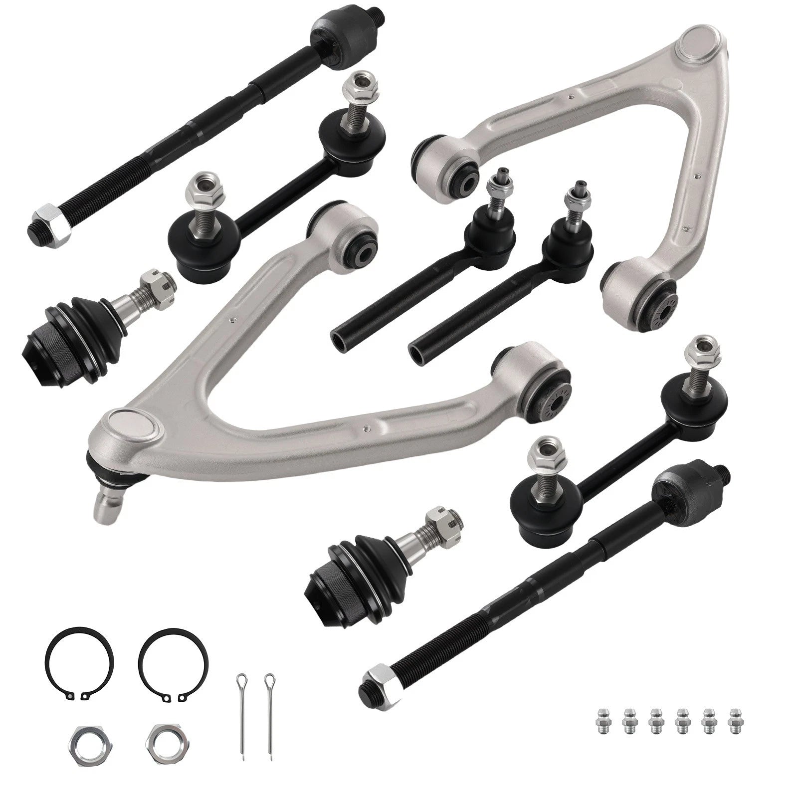 10x Front Control Arms, Ball Joint, Tie Rod, Sway Bar Link for Hummer H3 (2007–2010)