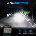 2X H7 LED Headlight Bulbs for Bevinsee V45 (120W 22000LM 6500K)