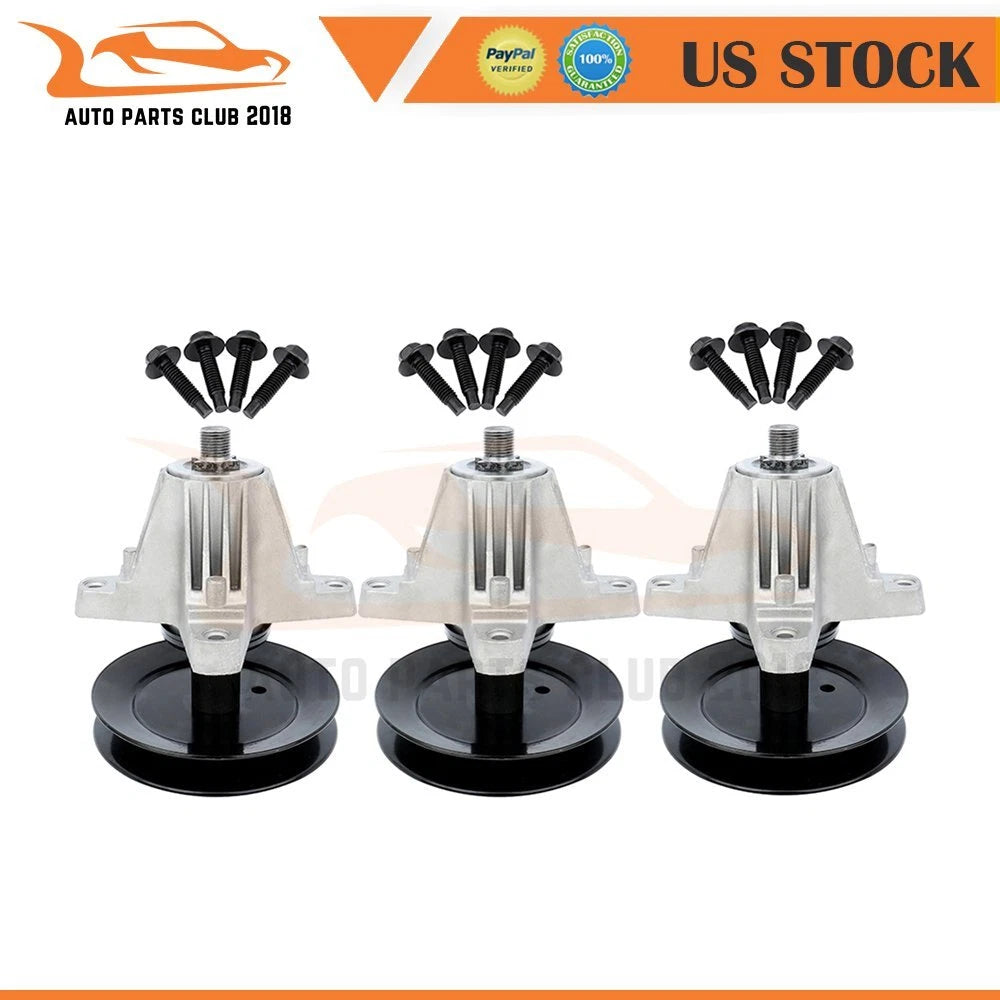 Set of 3 Spindle Assembly with Pulley for MTD Cub Cadet