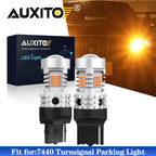 2X CANBUS 7440 LED Amber Yellow Turn Signal Bulbs for
