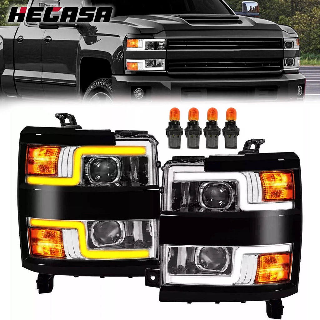 LED Projector Headlights for Chevy Silverado 2500HD 3500HD (2015–2019)