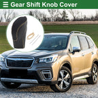 Gear Shift Knob Cover for Subaru Forester (2018–2023) Black Beige Faux Leather