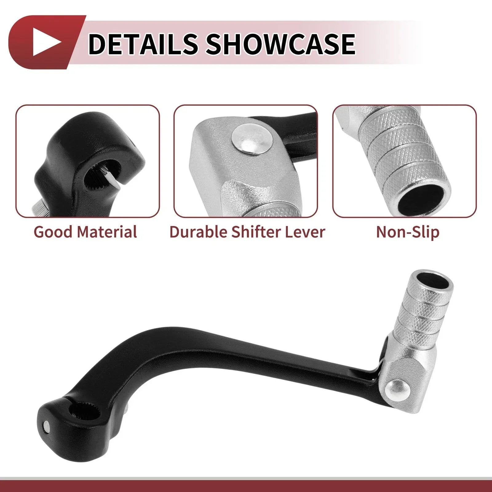 Folding Motorcycle Gear Shifter Lever for Honda CRF110F (2013-2018) Black Silver