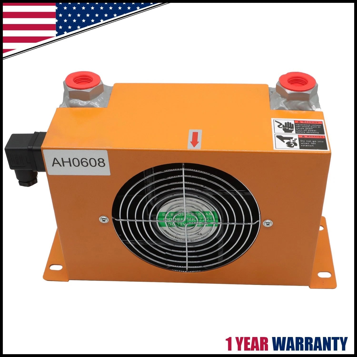 Hydraulic Air Cooler AH0608T-CA for DC12V Oil Radiator (1.8KW, 60L/min)