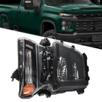 Passenger Headlight for Chevy Silverado 2500HD (2020â2023) Black Halogen