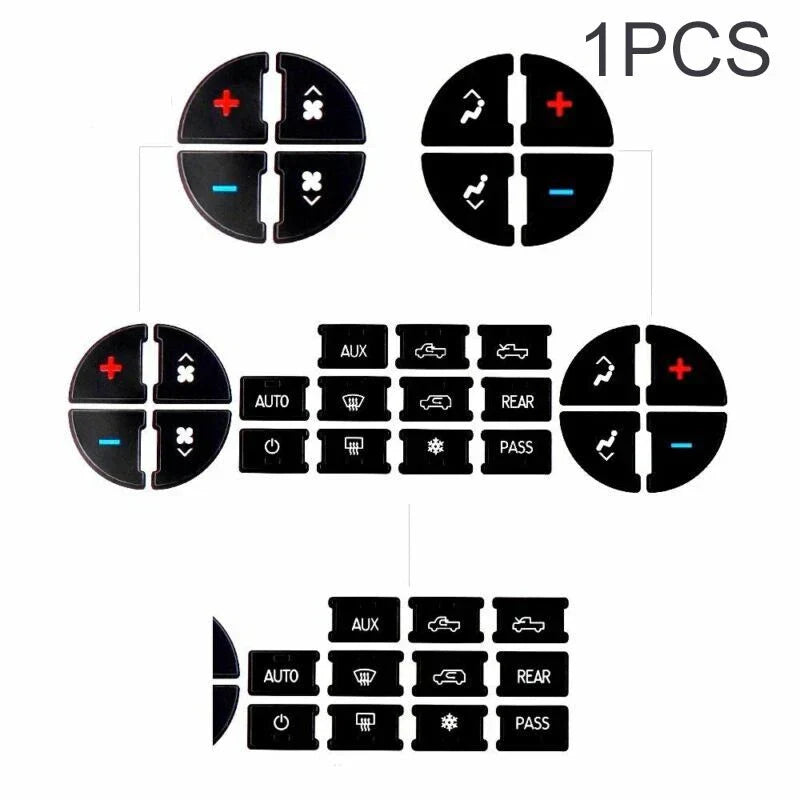 Set AC Dash Button Repair Kit Decal Stickers for Car