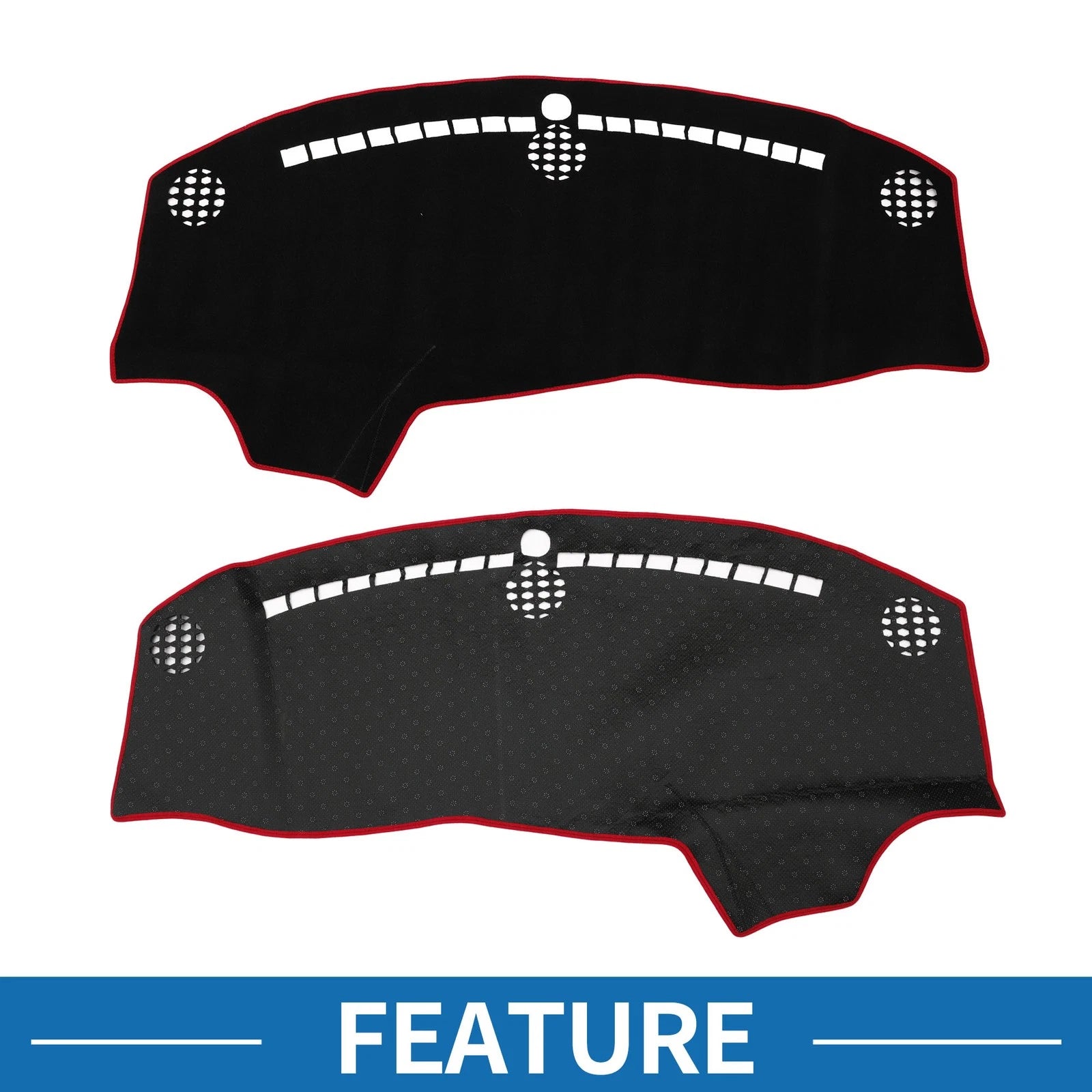 Dashboard Dash Cover Mat for Dodge Challenger (2015–2024) Black Red