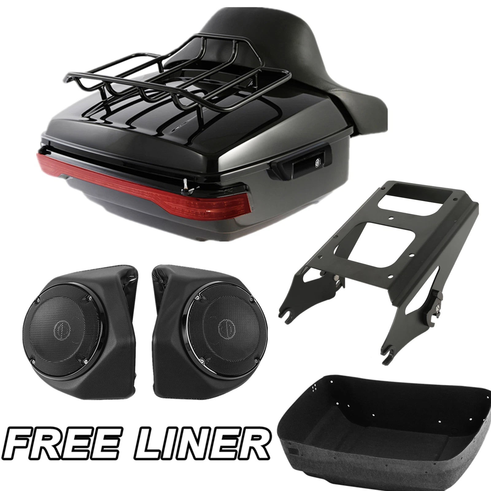 Trunk Pad Mount Rack Speakers for Harley Touring Glide (2009–2013)