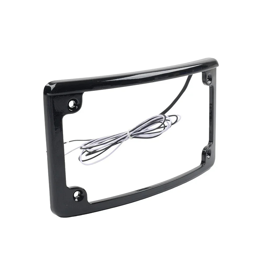 Black Rear License Plate Frame Bracket w/Light for Harley Touring (2009-2023)