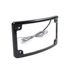 Black Rear License Plate Frame Bracket w/Light for Harley Touring (2009-2023)