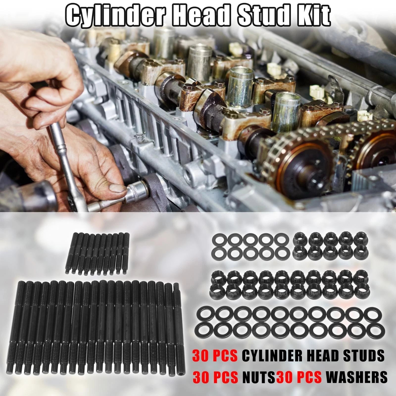 Cylinder Head Stud Kit for Chevy LS1 LS6 5.3L 5.7L 6.0L (2004–2006)