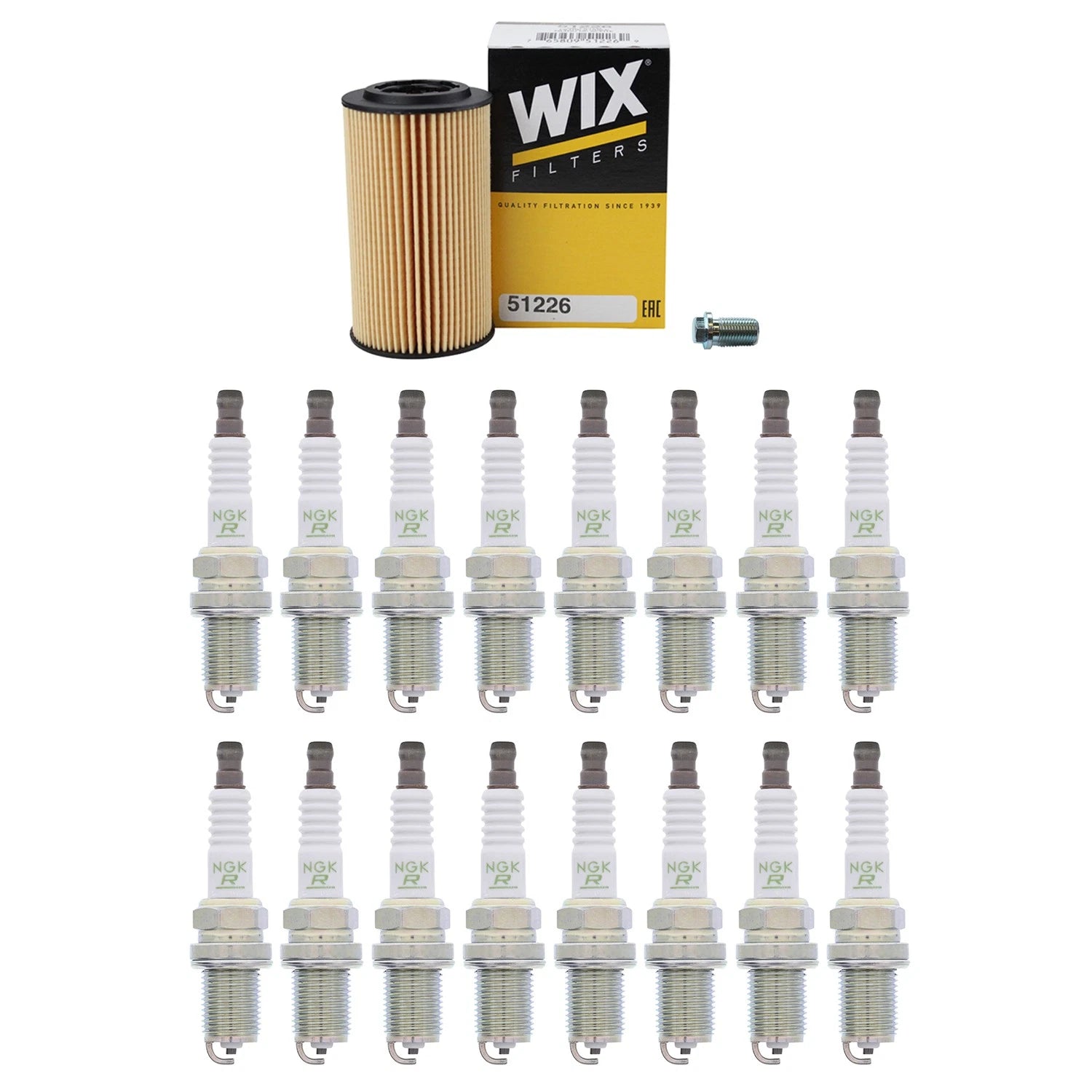 Wix Engine Oil Filter & NGK 16 V-Power Spark Plugs for W211 E500 (2003–2009)