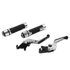 Silver Extendable Brake Clutch Levers Grip Set for Kawasaki ZX10R (2016-2023)