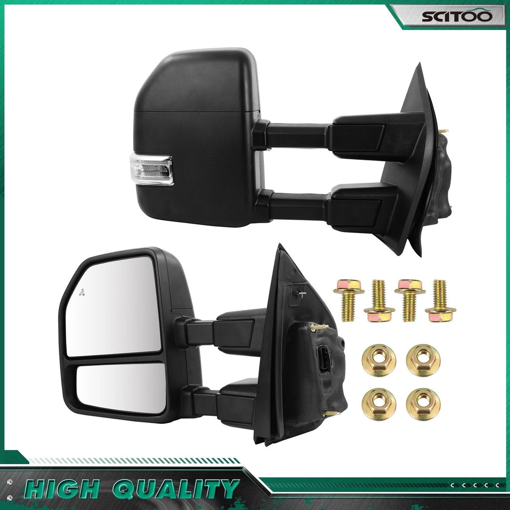 Power Heated Signal Clearance Lamp Sensor Towing Mirrors for Ford F250 (2017–2019)