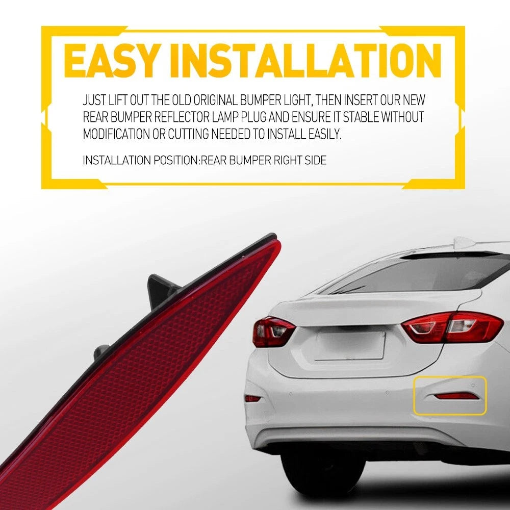 Right Side Bumper Reflector Light Case for Chevrolet Cruze (2016–2019)