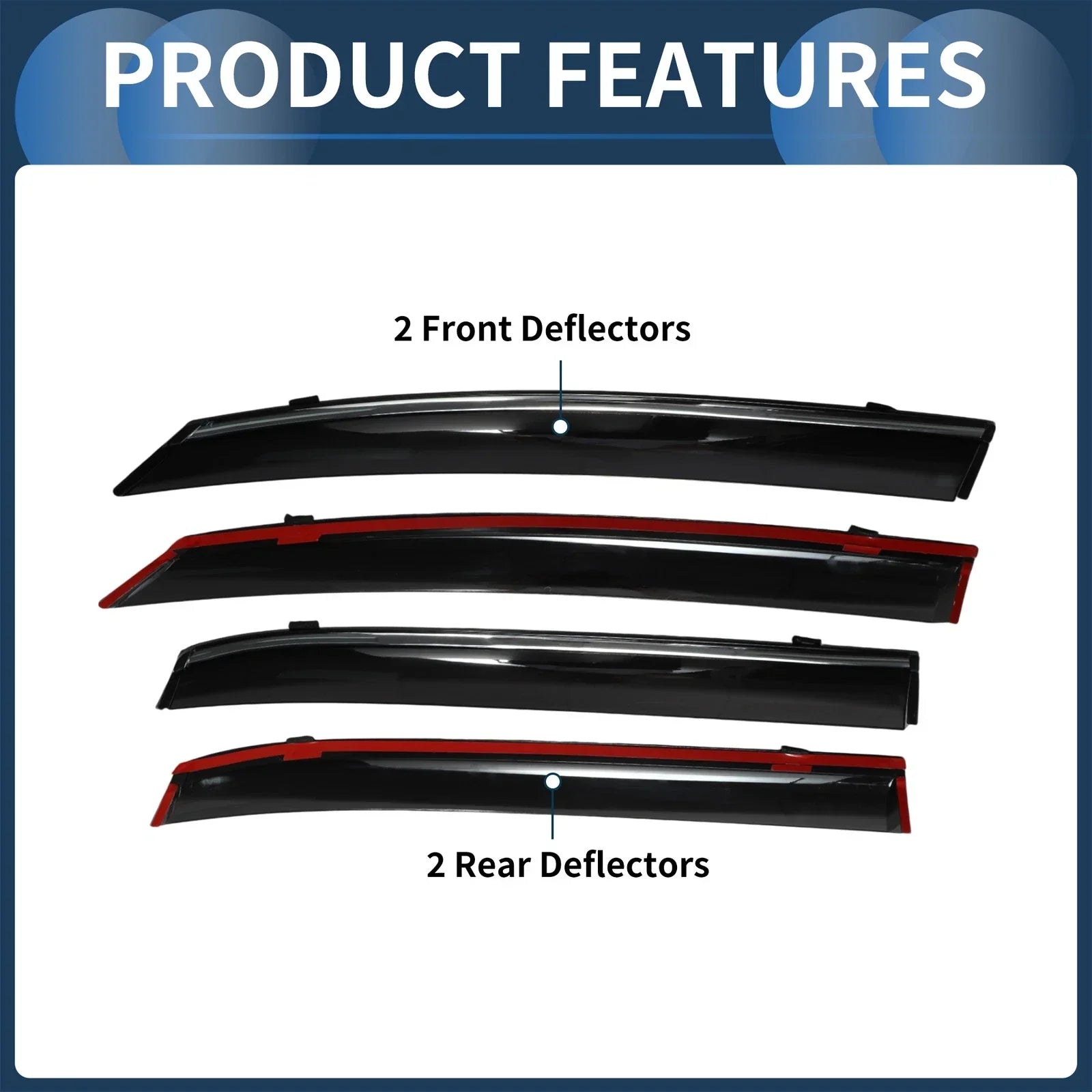 Window Deflectors for Honda Fit 2021 Side Window Vent Visors Tape-On Black 1 Set