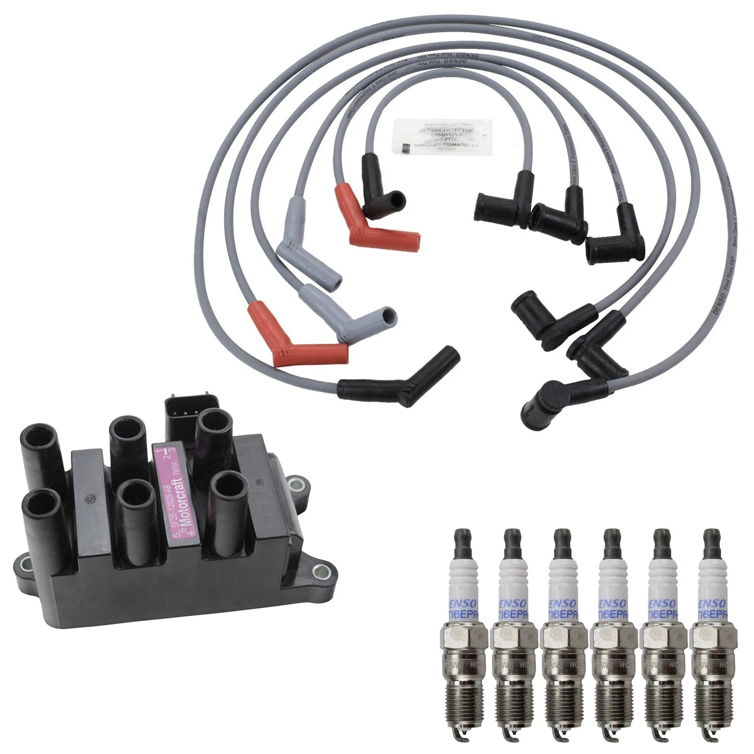 Set of 6 Hitachi Ignition Coils & Denso Iridium Spark Plugs for Ranger V6