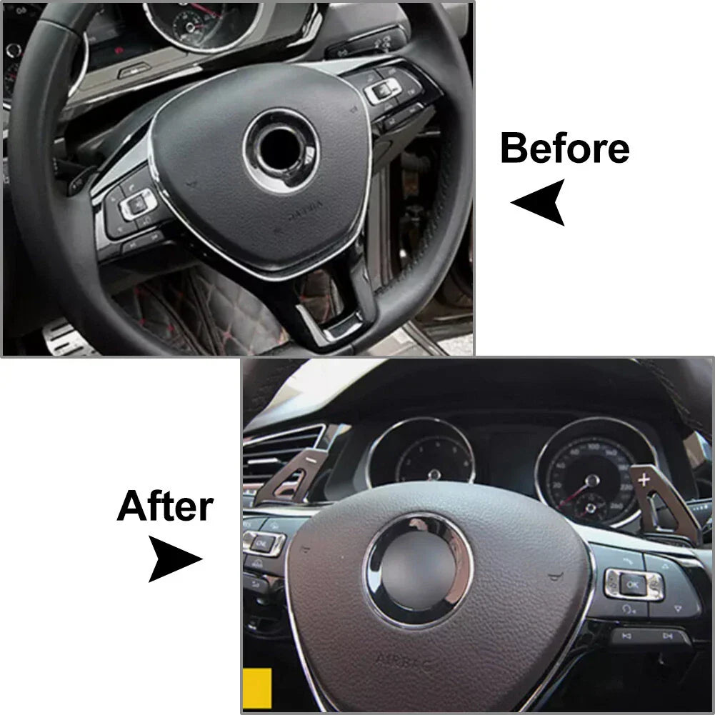 Black Steering Wheel Paddle Shifter Extensions for VW Golf, Atlas, Sharan, Touareg (2020-2023)
