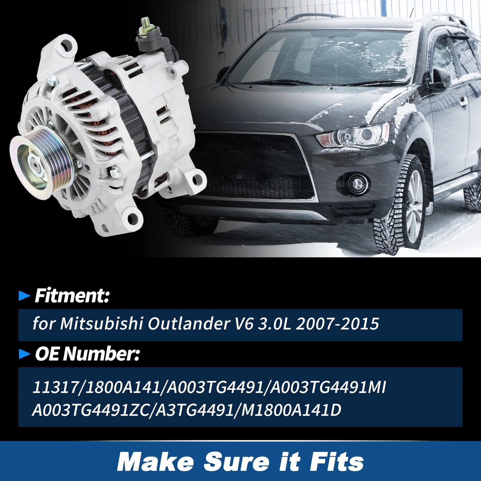 Alternator for Mitsubishi Outlander V6 3.0L (2007–2015) No.A003TG4491MI