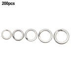 Set of 4 Split Ring Hook Swivels for Terminal Tackle (304 Stainless Steel)