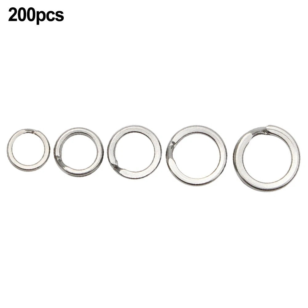 Set of 4 Split Ring Hook Swivels for Terminal Tackle (304 Stainless Steel)
