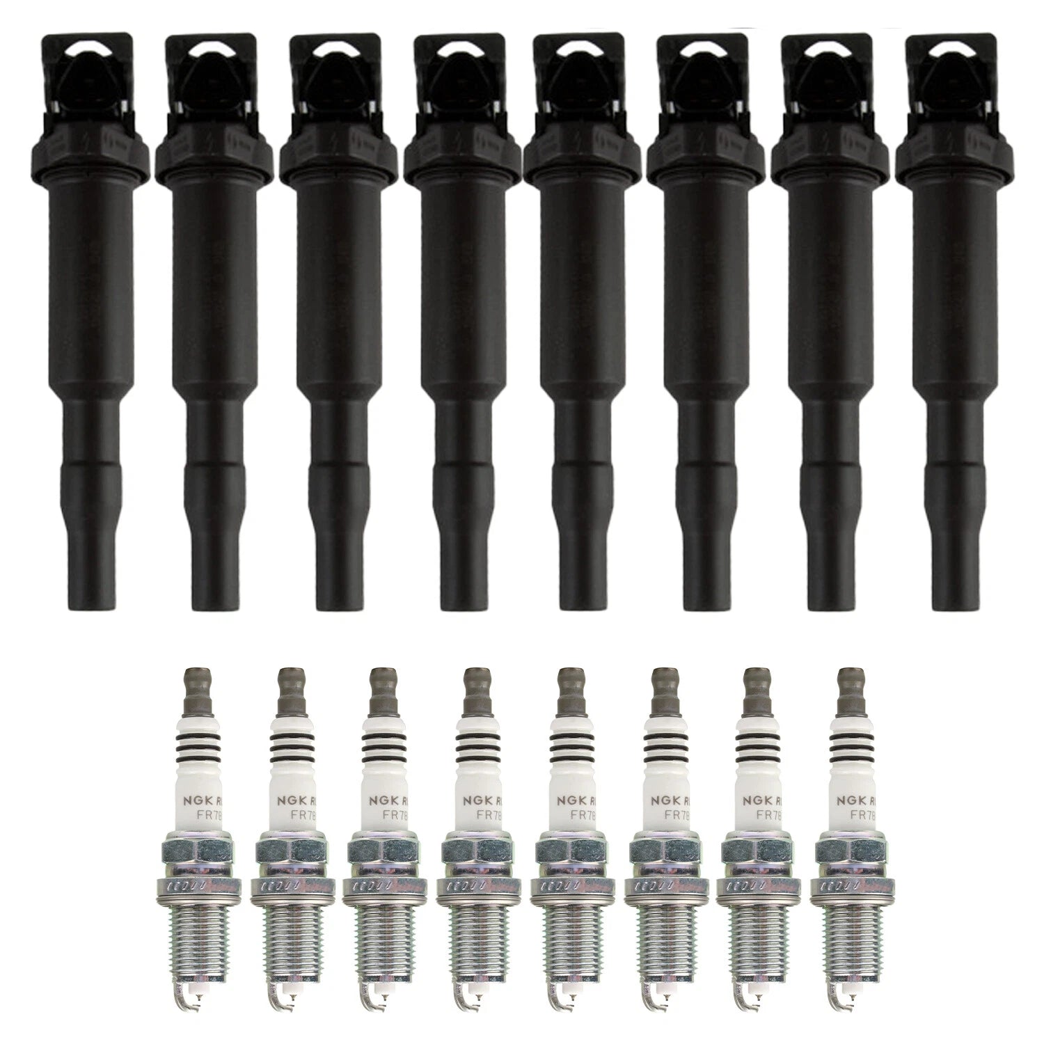 Set of 8 Ignition Coils & NGK Ruthenium HX Spark Plugs for Alpina B7 V8 (2007–2012)