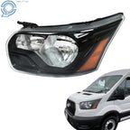 Halogen Black Headlight Assembly for Ford Transit (2015-2021) Left