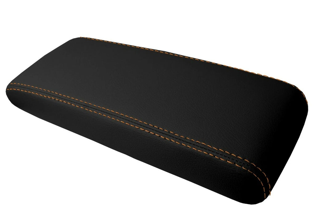 Leather Console Lid Armrest Cover for Toyota Supra (1986–1992) Orange Stitch
