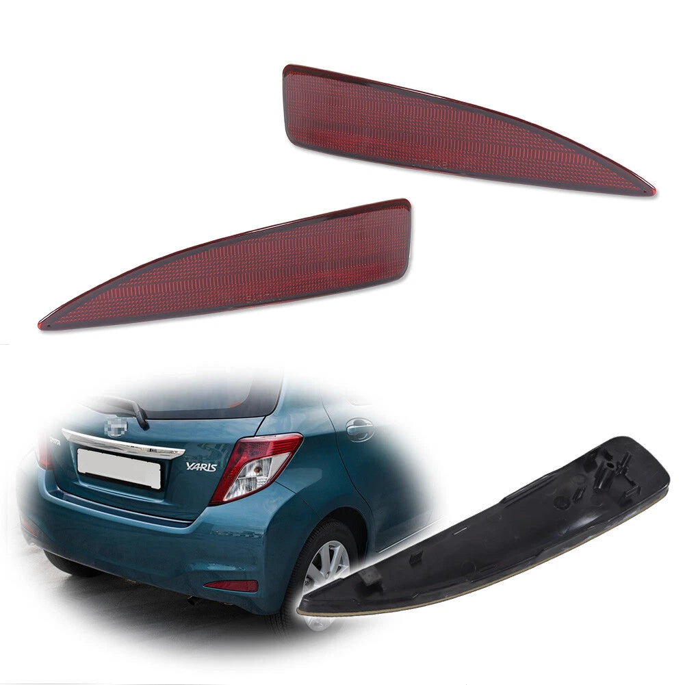 Pair Rear Bumper Reflector Lights for Toyota Yaris (2012–2014)