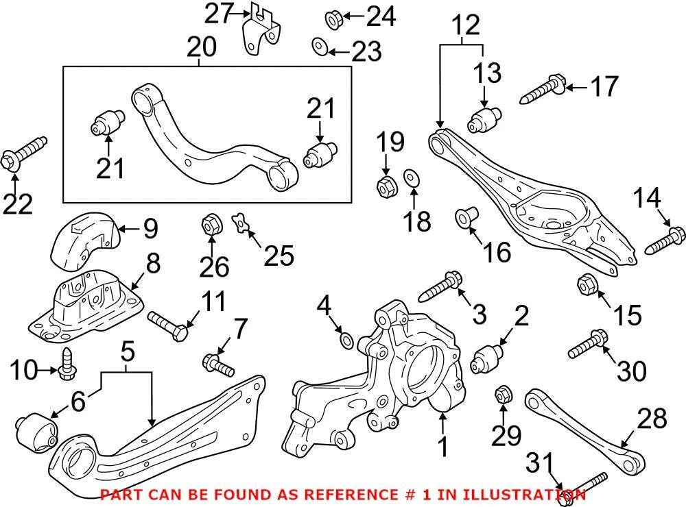 Genuine OEM Rear Right Suspension Knuckle 5QF505436F for VW Audi (2015–2021)