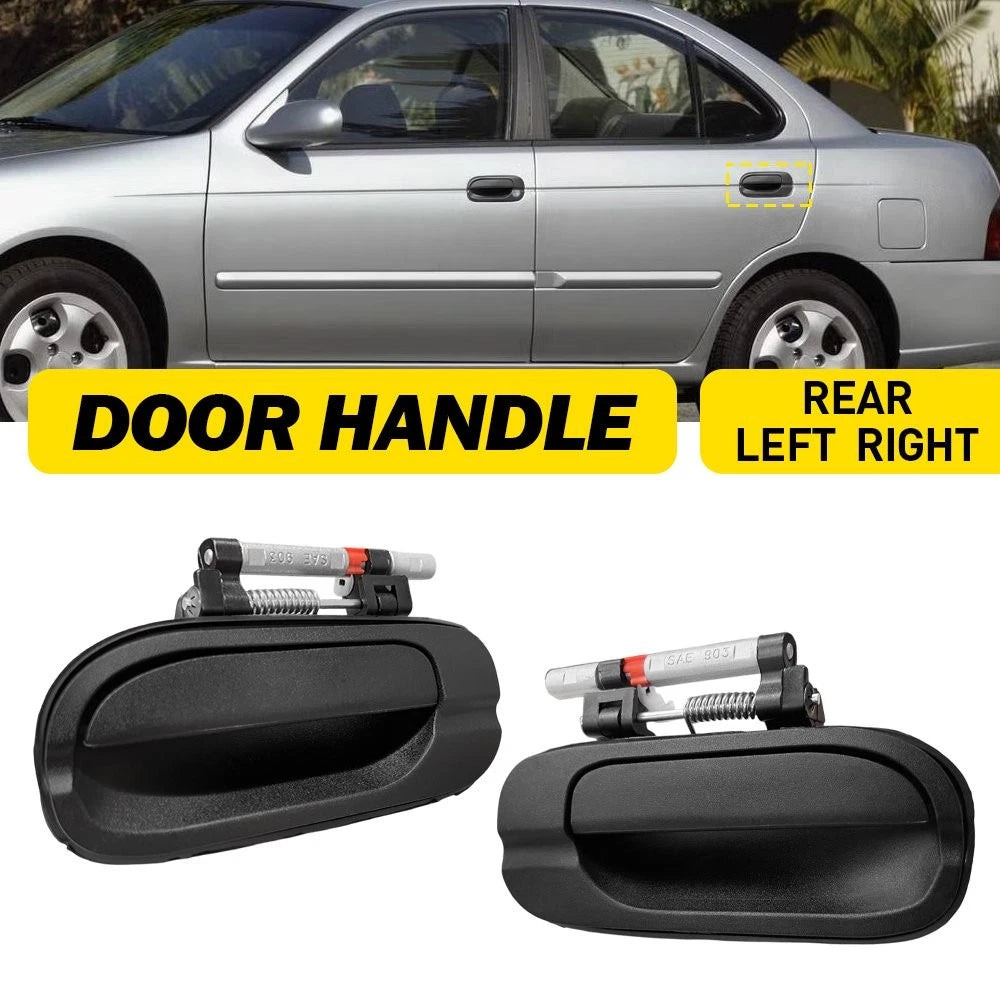 Set of 2 Rear Outside Door Handles for Nissan Sentra (2000–2006) EXV Black