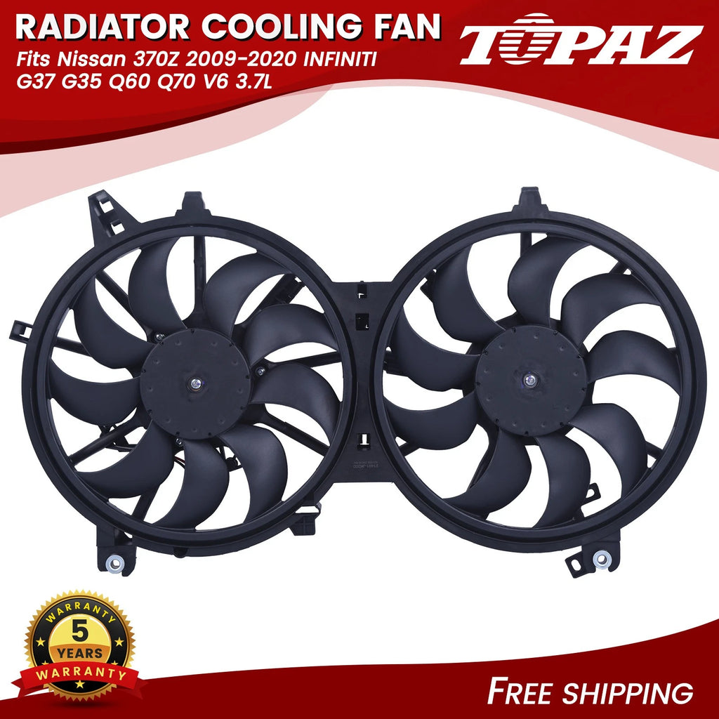 Radiator Cooling Fan for Nissan 370Z, Infiniti G37, G35, Q60, Q70 (2009–2020)
