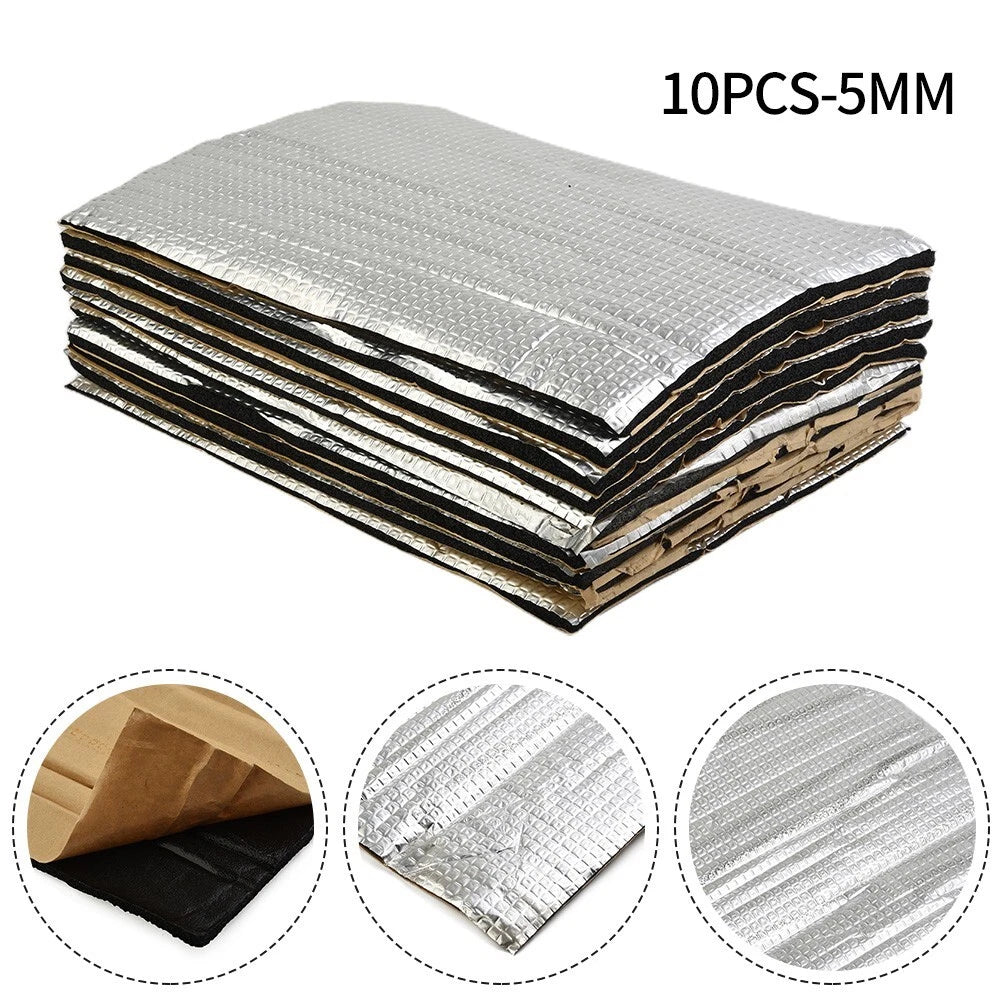 10 Sheets Sound Damping Mat for Vehicles 5mm Thickness