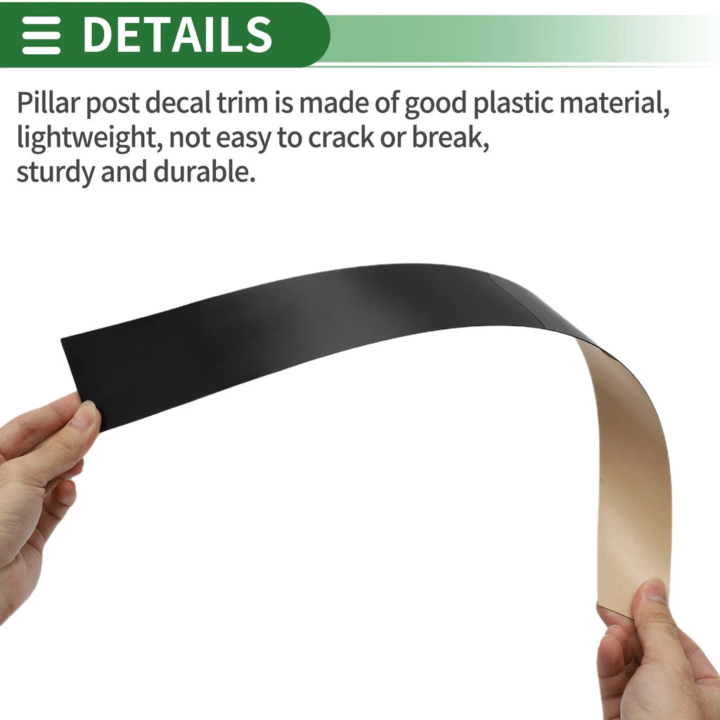 10 Pcs Door Pillar Window Trim for Ford Fiesta (2011–2015) Black