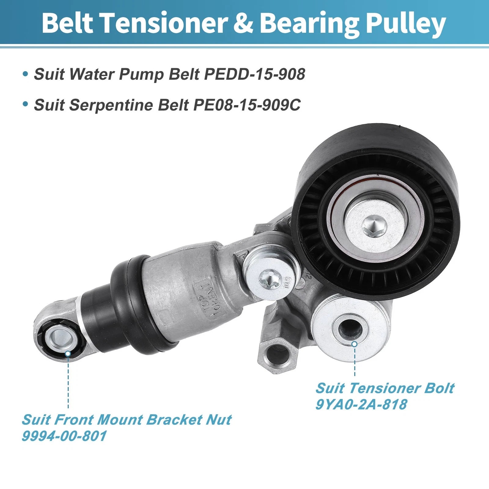 Automatic Belt Tensioner Pulley Assembly No.PE0315980C for Mazda 3 6 CX-3 CX-30 (2014–2021)
