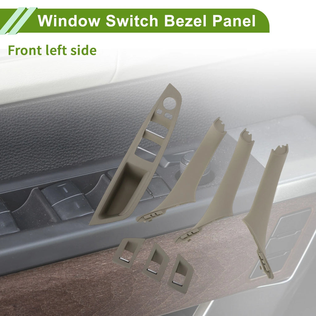7 Pcs Window Switch Bezel Cover for BMW 5 Series (2010–2016)