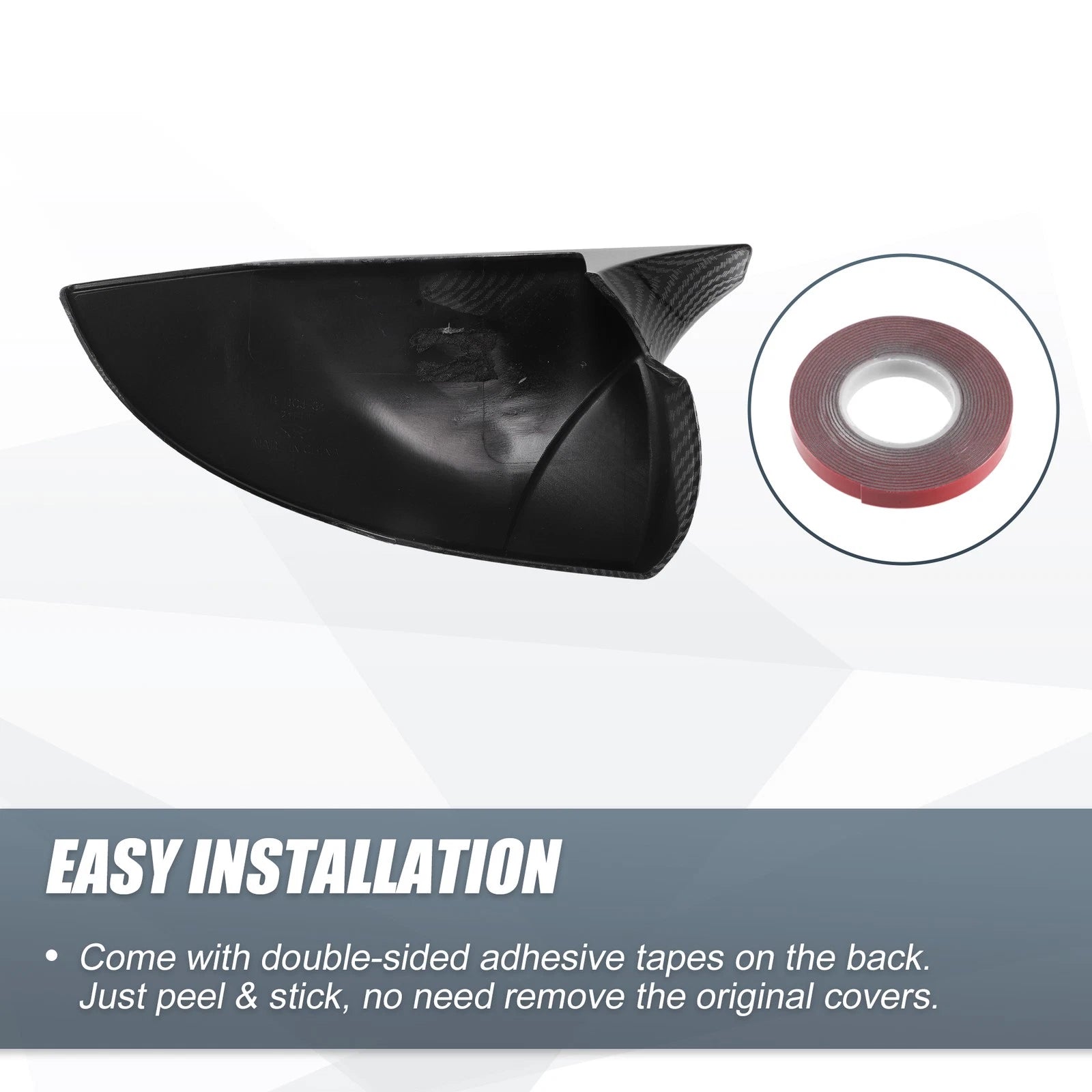 Pair Rearview Mirror Cover Overlay for Hyundai Elantra (Carbon Fiber)