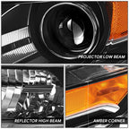 Projector Headlight for Acura TL (2012–2014) - Left Side, Black Housing