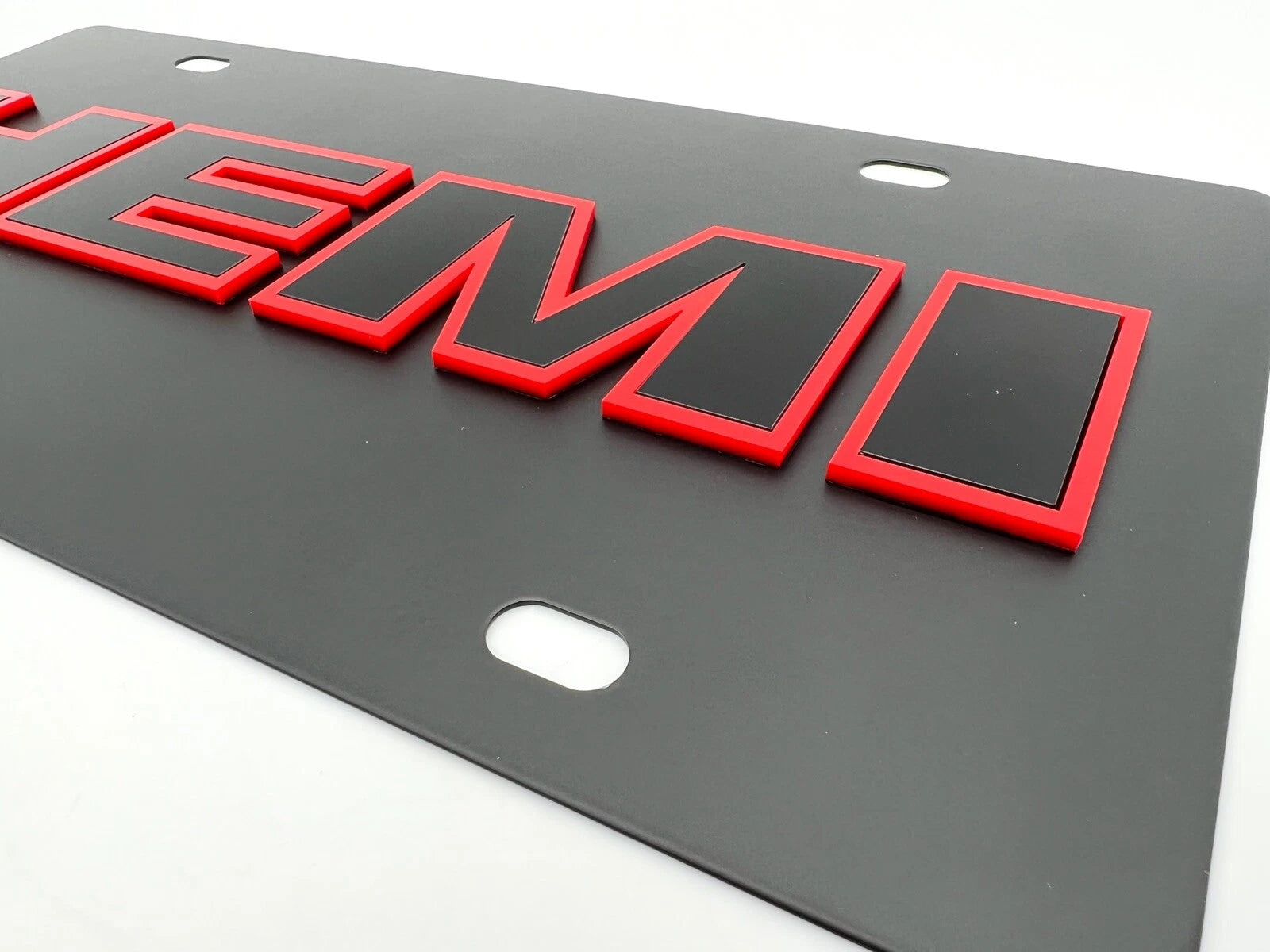 License Plate Frame Replacement for Dodge HEMI Emblem with Red Black (2005–2015)