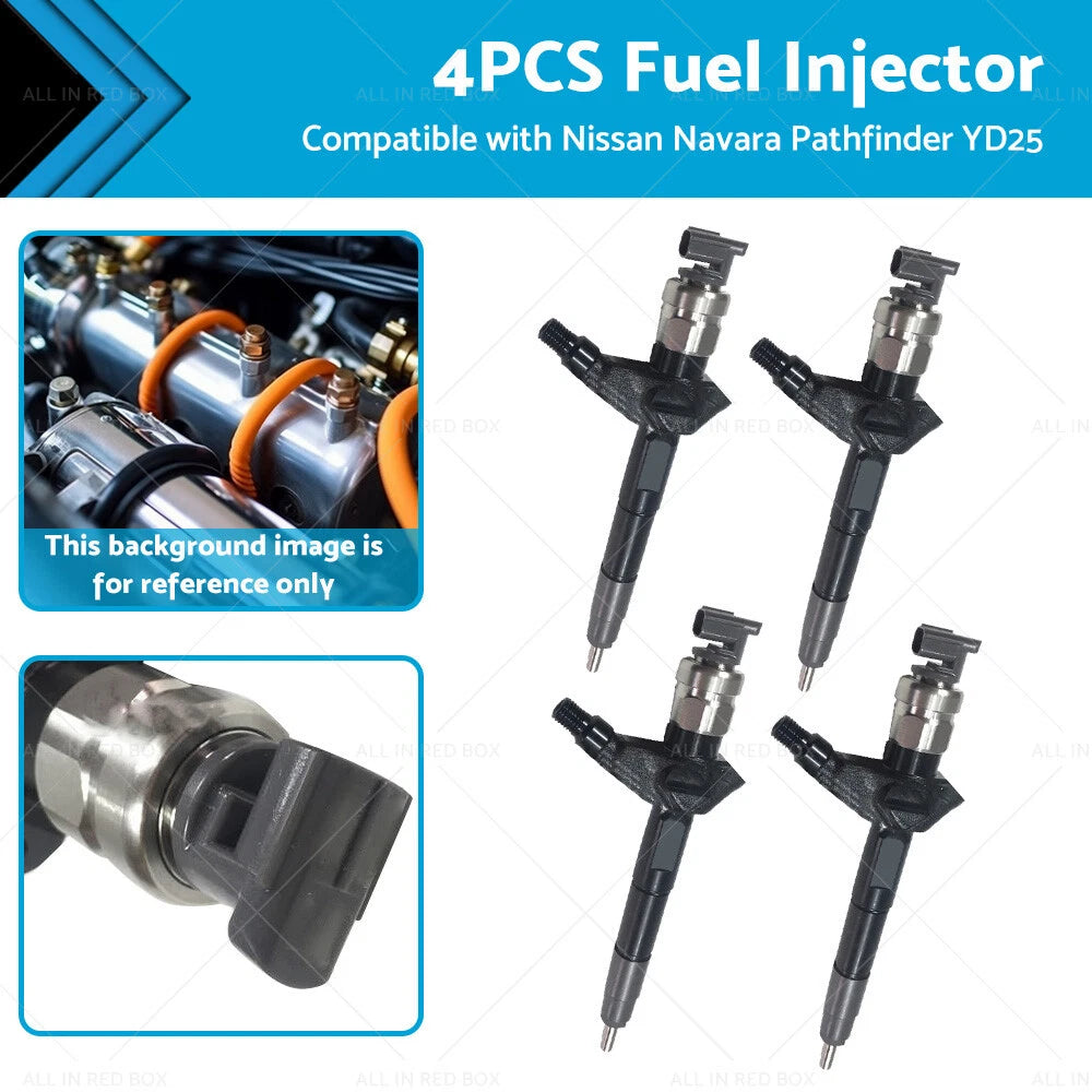 Set of 4 Diesel Fuel Injectors for Nissan Navara Pathfinder (YD25) (2005–2015) 095000-6250