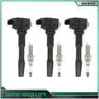 Set of 3 Ignition Coils & 3 Spark Plugs for Smart Fortwo 0.9L (2016–2017)