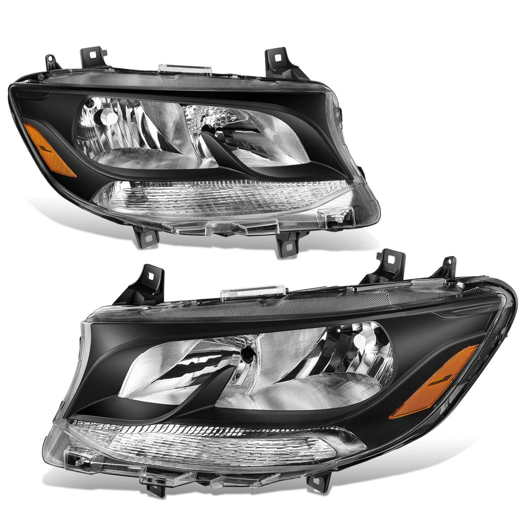 Headlight Assembly for Mercedes-Benz Sprinter (2019–2022) Black Housing Amber Lens