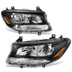 Headlight Assembly for Mercedes-Benz Sprinter (2019–2022) Black Housing Amber Lens