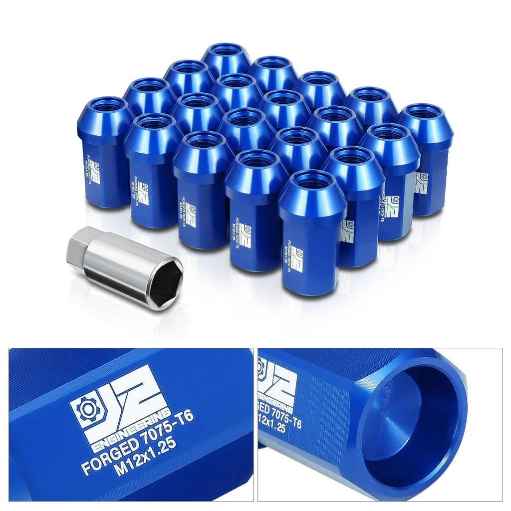 20Pcs M12x1.25 Closed End Acorn Lug Nuts 42mm Blue for J2