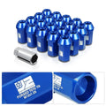 20Pcs M12x1.25 Closed End Acorn Lug Nuts 42mm Blue for J2